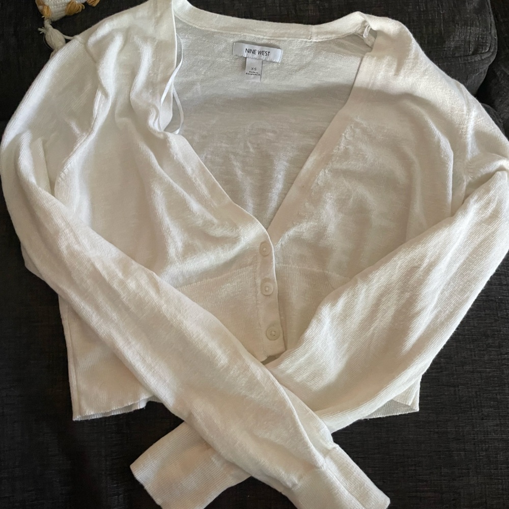 White cropped sweater